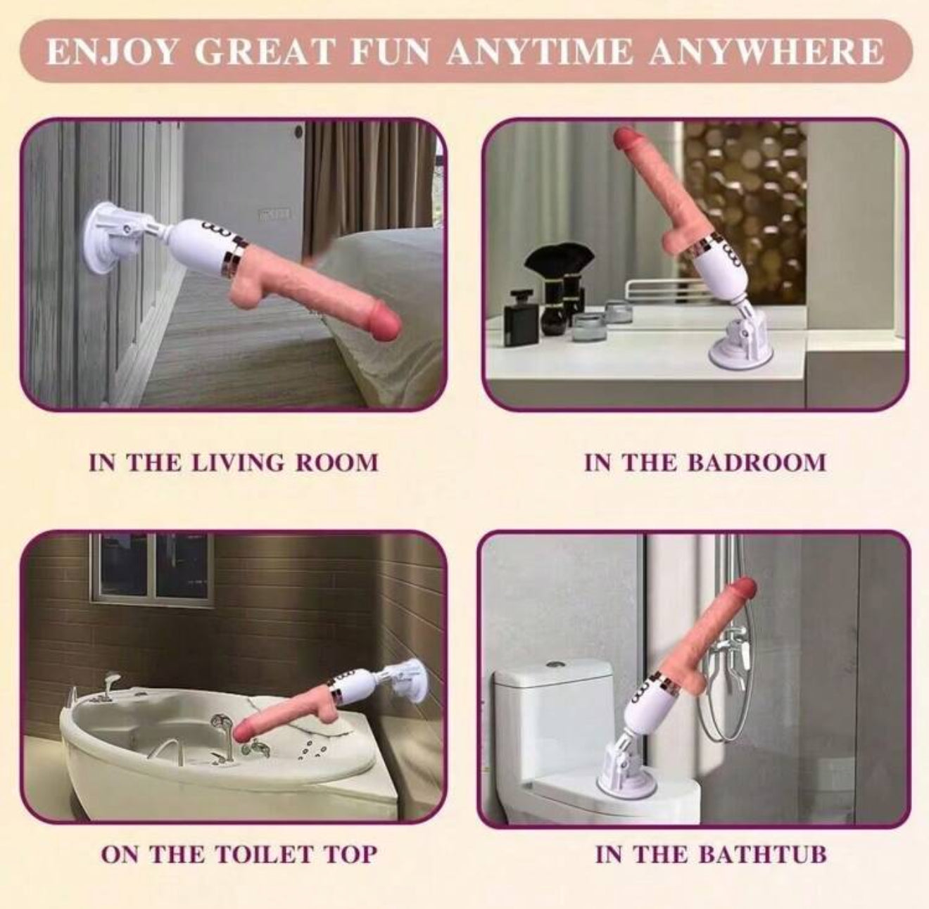 Máquina sexual con dildo realista con 10 modos de vibración y empuje para estimulación del punto G, clitoris y anal, control remoto, vibrador de silicona, juguete sexual para adultos
(Cod. Realista01)