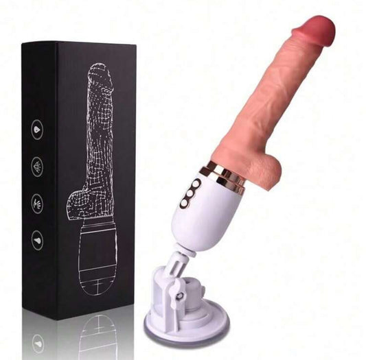 Máquina sexual con dildo realista con 10 modos de vibración y empuje para estimulación del punto G, clitoris y anal, control remoto, vibrador de silicona, juguete sexual para adultos
(Cod. Realista01)